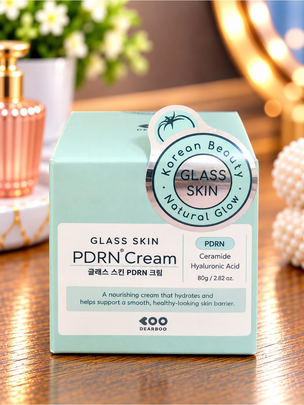 Glass Skin PDRN Cream - Hydrating Mint Green Facial Moisturizer